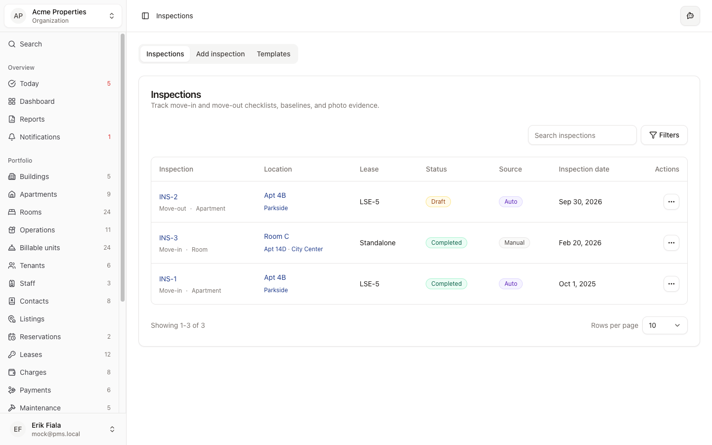 Inspections in Hausive