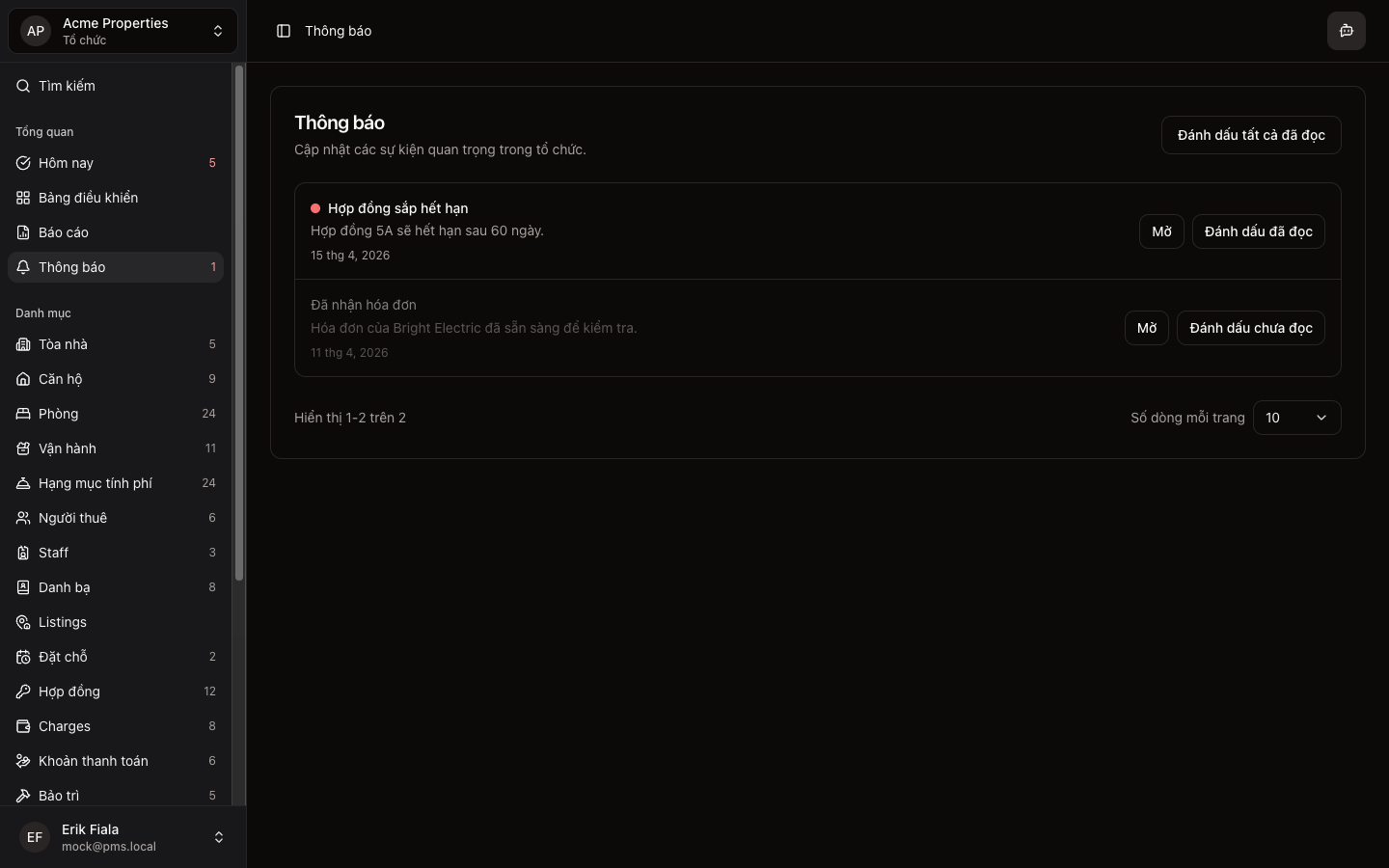 Thông báo in Hausive