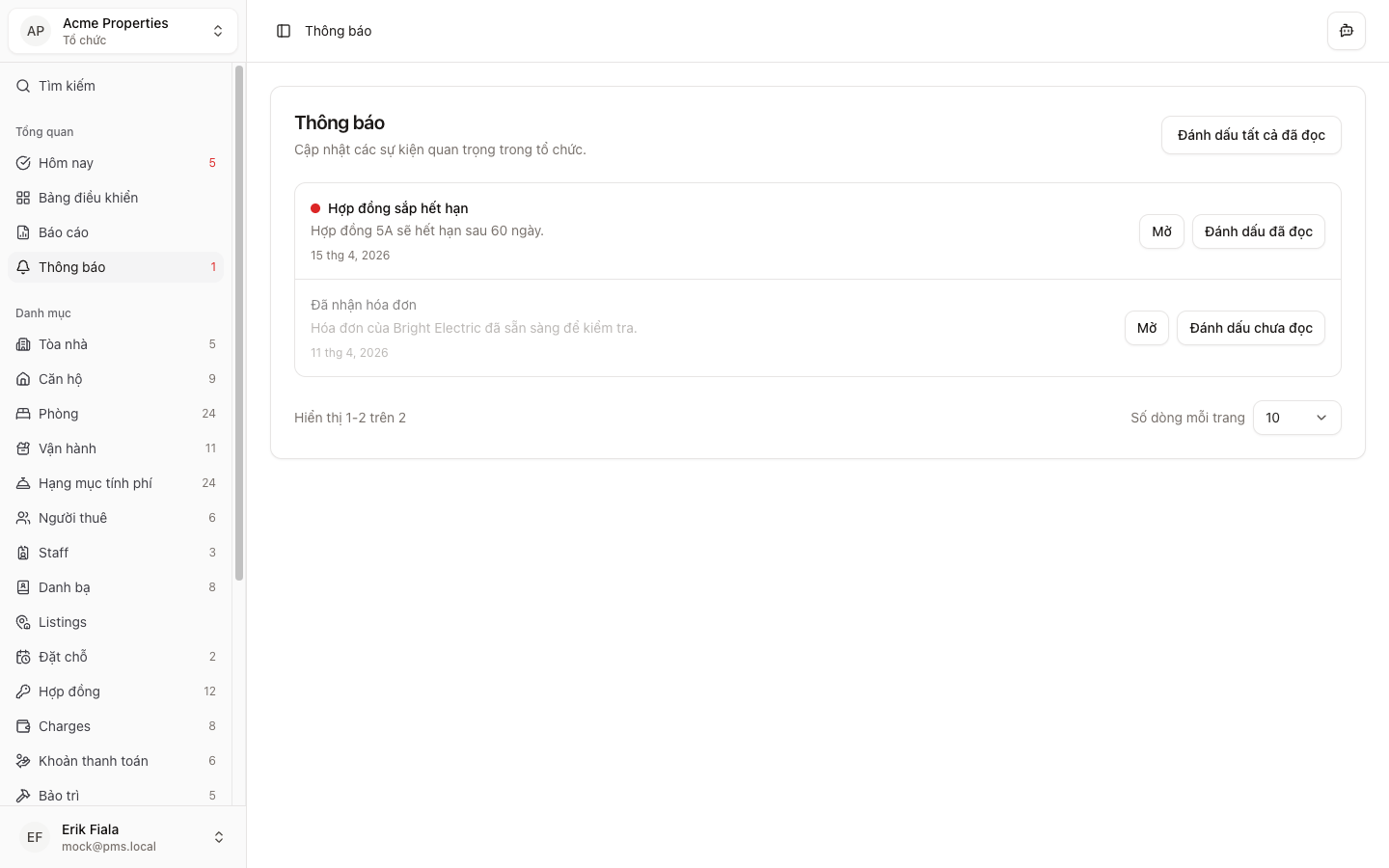 Thông báo in Hausive