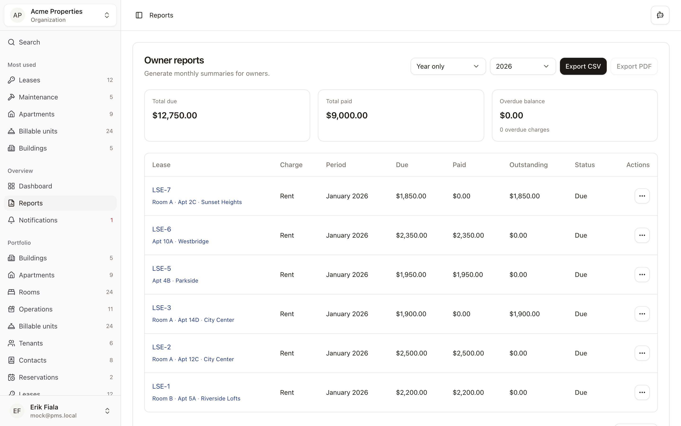 Reports, invoices, and records in Hausive